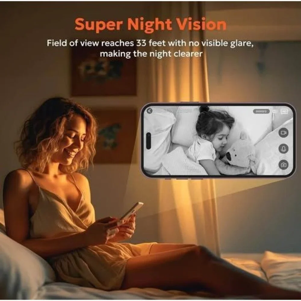 Owltron 2K Indoor Security Camera with Night Vision, Motion Alerts & Alexa